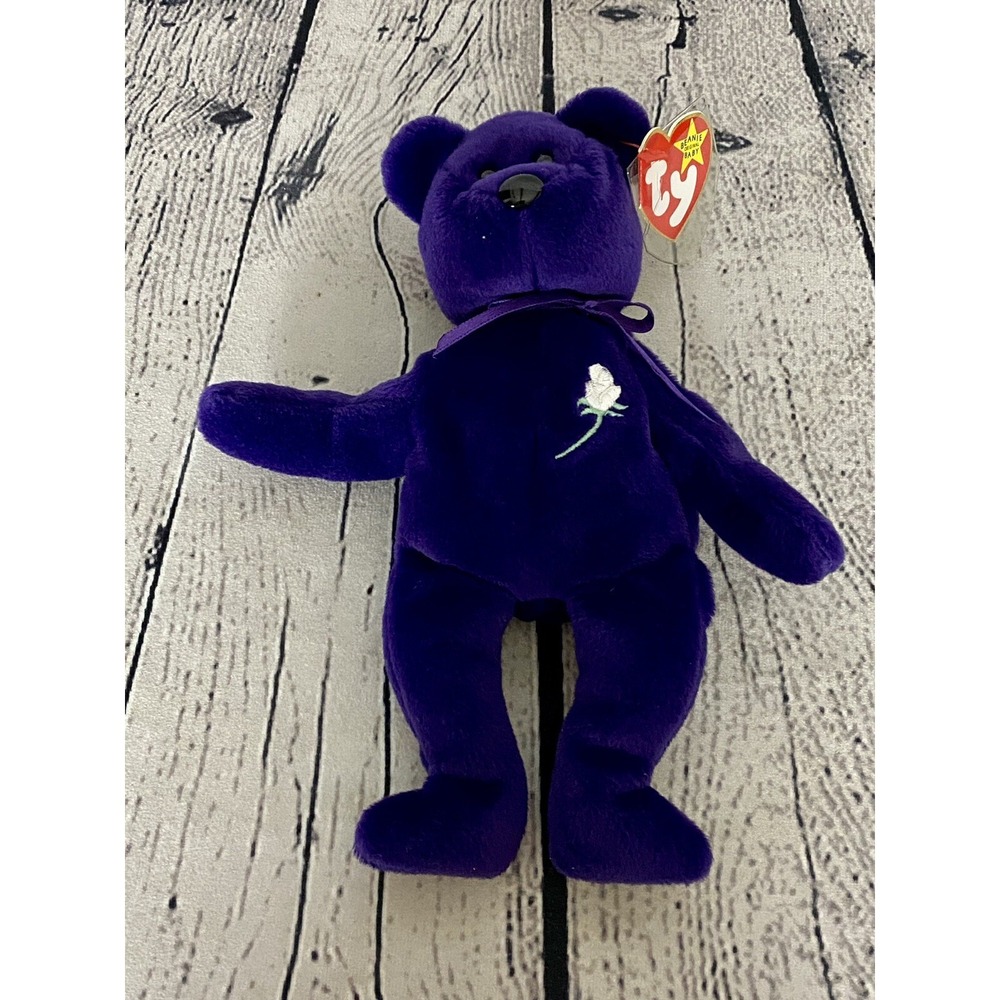 RARE New 1997 TY Princess Diana Beanie Baby, China, P.E. No Space Acrylic Box - Picture 5 of 13